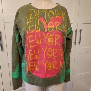 Snow Milk  "New York"  Graffiti Art Statement Sweatshirt Hanes Large